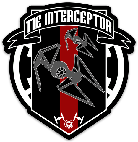 Tie Interceptor ships logo sticker 3"