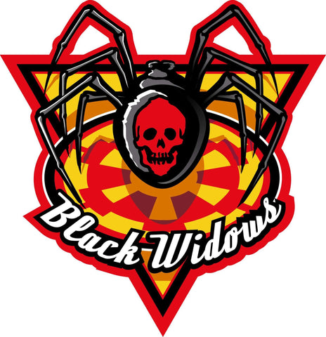 3" Black Widows spider decals
