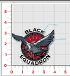 3.5" Black Squadron Hawk patch