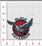 3.5" Black Squadron Hawk patch