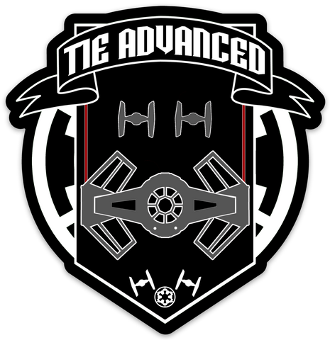 Tie Advanced ships logo sticker 3"
