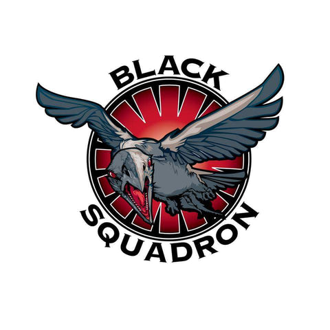 3" Black Squadron bird decals
