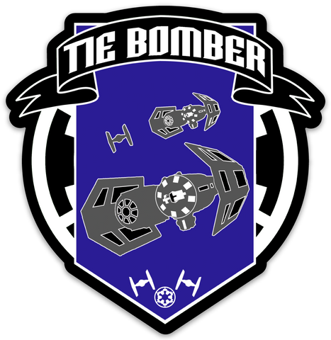 Tie Bomber ships logo sticker 3"
