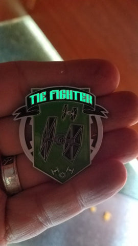 JRS Tie Fighter 1.75" coin - buy 3 get glow!