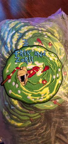 Frik and Zorii (Rick and Morty) 3.5" patch w/ metallic thread